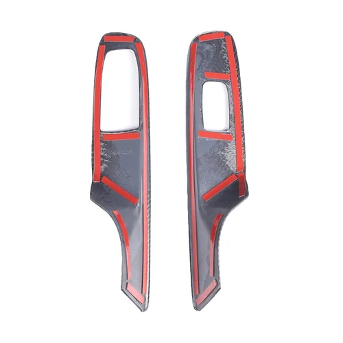 Miniatura 9 de Cubierta para interruptor de elevación de ventana compatible con Chevrolet Corvette C8 2020-2023, accesorios C8 (patrón de fibra de carbono)