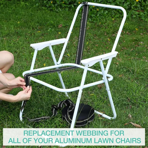 Miniatura 4 de HESTYA - Kit de correas de repuesto para silla de césped de 2.25 pulgadas x 200 pies, incluye 100 clips para muebles de patio, sillas de playa