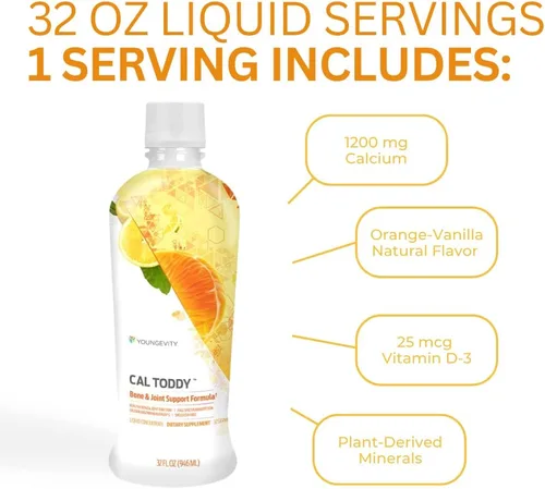 Miniatura 4 de Youngevity Cal Toddy™ - Calcio (citrato, fosfato) magnesio 1,200 mg/600 mg-Vitaminas D-3, zinc, cobre, potasio, boro y más de 70 coactores minerales