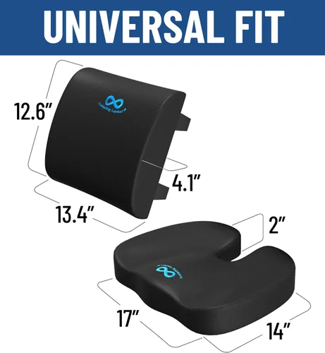 Miniatura 5 de Everlasting Comfort Cojín de asiento de espuma viscoelástica recomendado por médicos para sillas de oficina y automóvil, accesorios ergonómicos