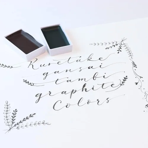 Miniatura 2 de Kuretake GANSAI TAMBI GRAPHITE COLORS, juego de 6 colores, pintura de acuarela para profesionales, para artistas y artesanos, ilustraciones, dibujo
