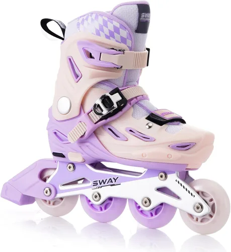 SWAY Patines en línea ajustables en 4 tallas para niñas y niños, todas las ruedas se iluminan, patines en línea para exteriores para niños y jóvenes