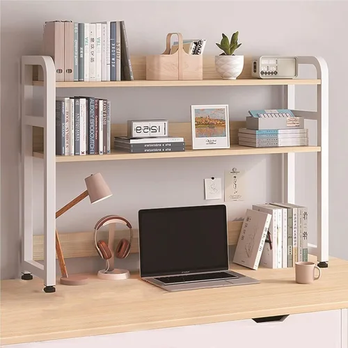 Miniatura 8 de Organizador de escritorio – Estantería de escritorio pequeña de 2 capas, estantería de escritorio expandible, estante organizador de escritorio