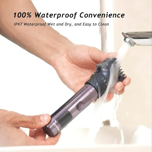 Miniatura 7 de Cortadora de barba para hombres, juego de afeitadoras eléctricas y cortapelos, dial de precisión ajustable con 20 configuraciones, kit de afeitado