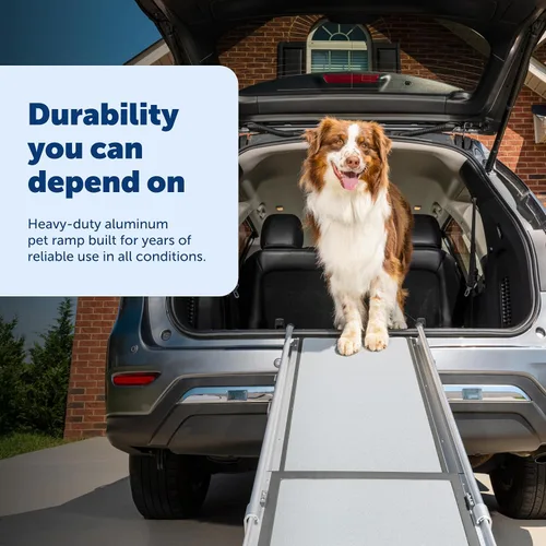 Miniatura 8 de PetSafe Happy Ride - Rampa telescópica compacta para perros, rampa portátil para mascotas, para automóviles, camiones y SUV con tamaño ajustable