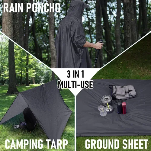 Miniatura 3 de Impermeable con capucha estilo poncho, para hombres y mujeres
