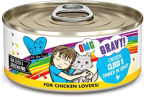 Miniatura 10 de Weruva B.F.F. OMG - Best Feline Friend Oh My Gravy!, Chicken Cloud 9 con pollo en salsa, lata de 2.8 onzas (paquete de 12)