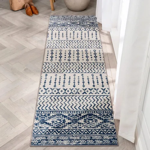 Miniatura 27 de Art&Tuft Alfombra de área de 8 x 10 pies, súper suave, ultrafina, marroquí, lavable, antideslizante, para sala de estar, plegable, geométrica, Gris