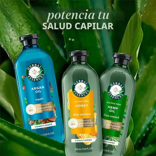 Miniatura 7 de Herbal Essences Juego de champú y acondicionador reparador de aceite de argán, hidrata y suaviza, sin parabenos, seguro para el color, pH