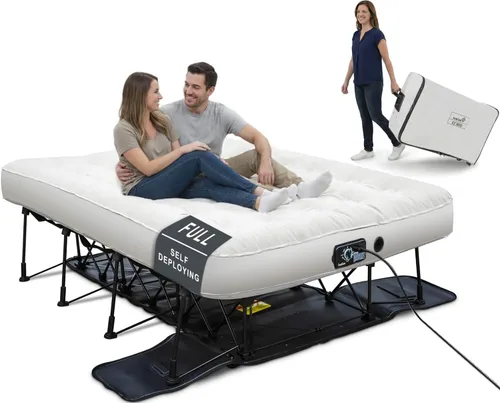 Miniatura 10 de Colchón hinchable de Ivation EZ-Bed, con marco y funda con ruedas, interruptor de autoapagado para lograr la comodidad deseada, superficie cómoda