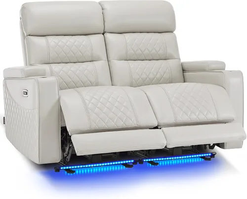 Miniatura 27 de MCombo Sofá Loveseat Eléctrico de 3 Asientos de 76.7'' para Adultos, Asiento de Cine en Casa con Reposacabezas Eléctrico, Certificado FSC, Puertos
