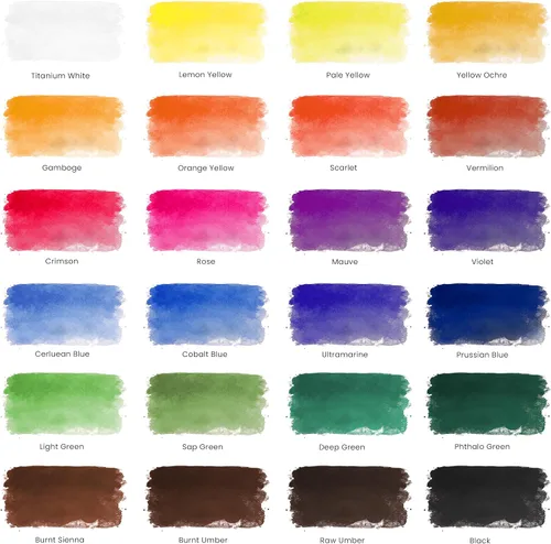 Miniatura 3 de MyArtscape Juego de pintura de acuarela, 24 colores, tubos de 24 x 0.4 fl oz (0.4 fl oz), pinturas de acuarela profesionales, pigmentos resistentes