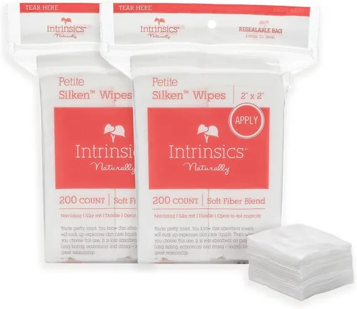 Miniatura 9 de Intrinsics Toallitas de Seda Pequeñas (200 unidades) – Toallitas de 2x2" de 4 capas de algodón de seda de baja absorción, sin pelusas, gasa
