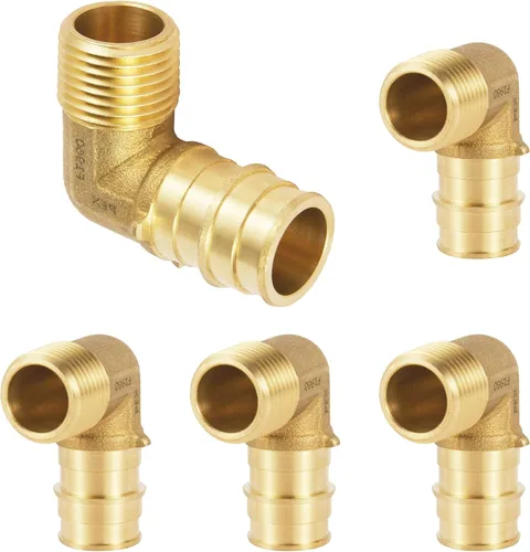 Miniatura 11 de Paquete de 2 accesorios HeSun PEX-A, codo de expansión de rosca NPT macho de 3/4 pulgadas PEX-A x 3/4 pulgadas, ASTM F1960098-2)