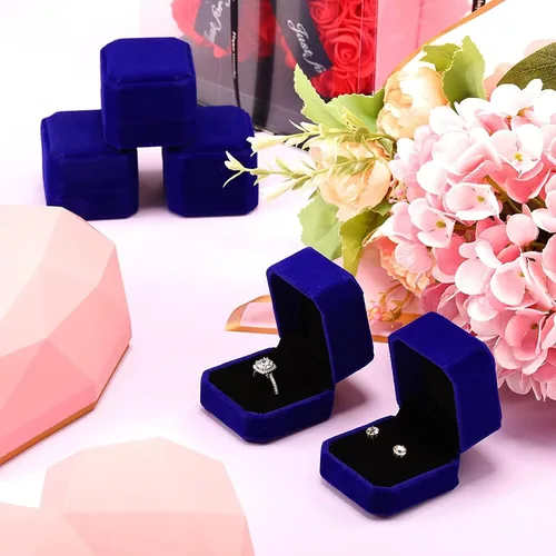 Miniatura 6 de Laumoi Caja de terciopelo para anillos de 36 piezas para ceremonia de boda, cajas de joyería de compromiso, estuche de exhibición para anillos