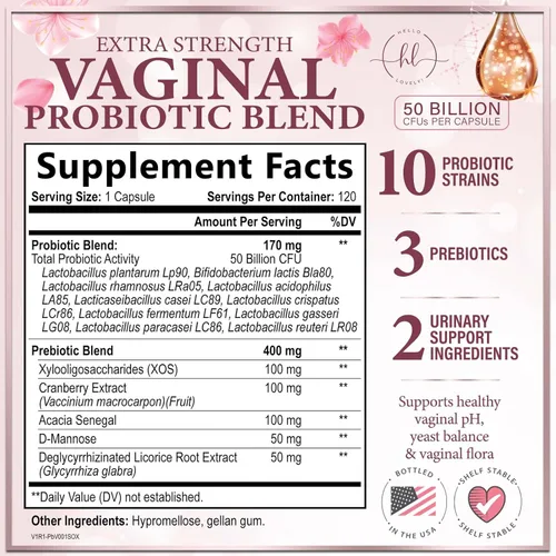 Miniatura 2 de Probióticos vaginales para mujeres – Apoya suavemente la salud femenina, el equilibrio del pH, el olor saludable y la flora vaginal – 50 mil
