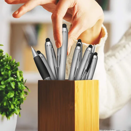 Miniatura 7 de DISCOUNT PROMOS Juego de 10 bolígrafos Stylus, paquete a granel, tinta negra, ideal para oficina, escuela, negocios, ferias comerciales, eventos