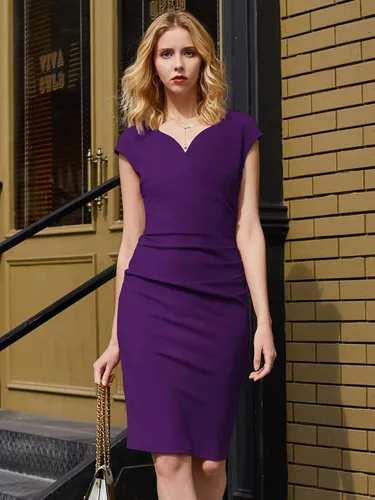 Miniatura 3 de Miusol - Vestido de estilo vintage delgado sin mangas entallado para mujer