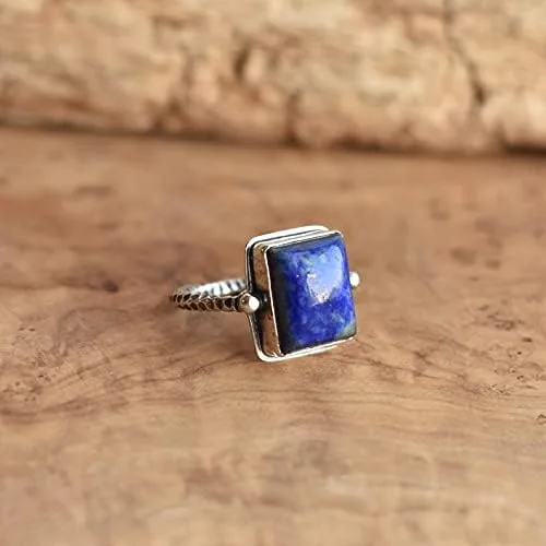 Miniatura 4 de Lapislázuli - Anillos de plata de ley 925 anillos de uso diario regalo para ella anillos de compromiso 1046