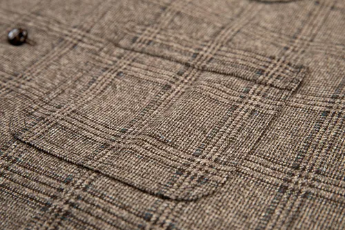 Miniatura 4 de Chaleco de traje vintage para hombre, chaleco de tweed a cuadros, chaleco de ajuste regular para padrinos de boda