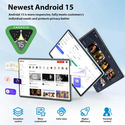 Miniatura 5 de Suicoey Tablet Android 15 de 11 pulgadas 2026 con teclado, 24 GB+256 GB, expansión de 2 TB, 8000 mAh, 5 MP+13 MP, WiFi 5G, IA Gemini, pantalla