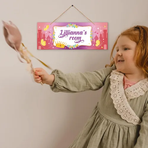 Miniatura 6 de Letrero personalizado con nombre de niña/niño, letrero decorativo personalizado para dormitorio de niños, tienda de campaña de castillo, Navidad
