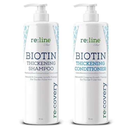 Champú y acondicionador de biotina para adelgazamiento del crecimiento del cabello champú espesante para tratamiento de pérdida de cabello, natural