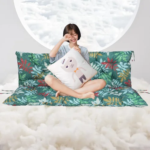 Miniatura 13 de Cojín para columpio de 2-3 plazas, cojines para exteriores con respaldo grueso de 4 pulgadas, almohadilla antidecoloración impermeable para jardín