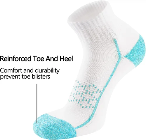 Miniatura 3 de Hepsibah Calcetines deportivos de algodón grueso acolchado de corte bajo para mujer, paquete de 6