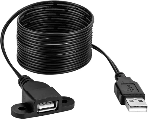 Miniatura 6 de Cable de extensión de carga USB 2.0 macho a doble hembra, mesita de noche para muebles, sofá, puerto de carga a bordo, cable de montaje en panel