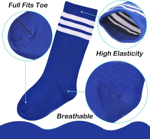 Miniatura 5 de American Trends Calcetines de fútbol para niños y niñas, calcetines altos a la rodilla, calcetines de algodón para deportes, calcetines largos
