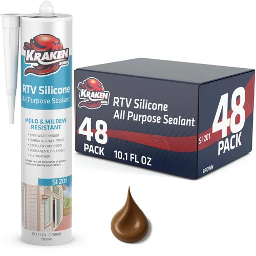 Miniatura 15 de Kraken Bond Sellador de silicona gris resistente al agua Cartucho de 100 a 10 onzas líquidas – RTV silicona calafateo para cocina y baño, todo uso