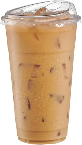 Miniatura 9 de GUSTO Vasos de plástico transparente con tapas [12 oz - 50 unidades] - Vasos desechables para bebidas de café helado con tapas para sorber sin 12