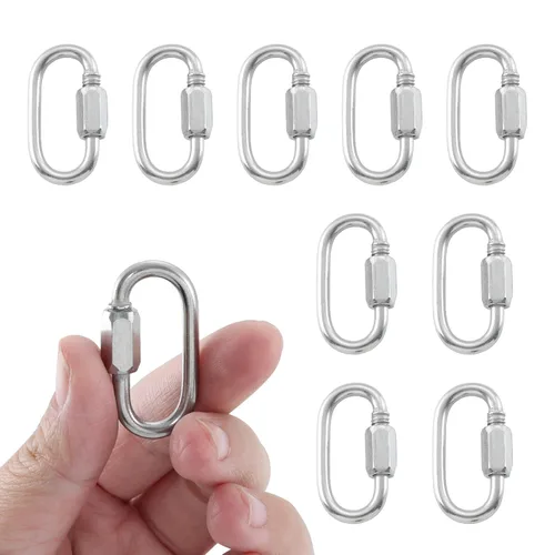 HOME MASTER HARDWARE Mosquetón de enlace rápido de acero inoxidable 304 con bloqueo en forma de D, conector seguro resistente para cadenas, correas,