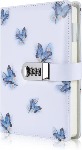 ARRLSDB Diario creativo de contraseñas A5 con cerradura, diario de piel sintética con cerradura de combinación, cuaderno de contraseñas, diario con