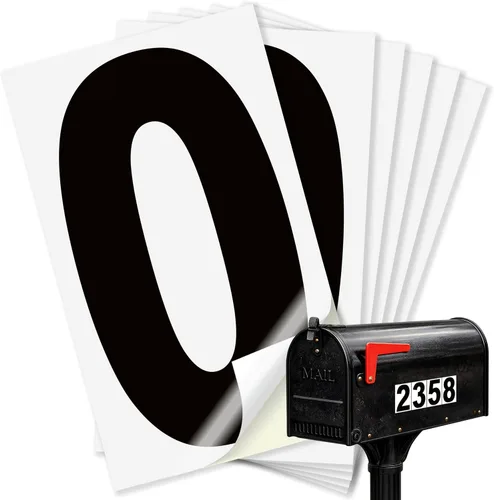 Miniatura 27 de iSYFIX Calcomanías de vinilo negro número 0 (Zero) – Paquete de 6 calcomanías de 1.5 pulgadas – Calcomanías de alta calidad, fondo reflectante