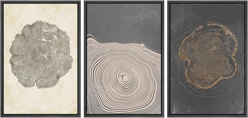 Miniatura 59 de SIGNWIN Lienzo enmarcado para pared, arte con pinceladas de flujo neutro en tonos beige abstractos, ilustraciones, arte moderno, decorativo