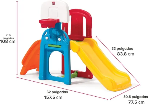 Miniatura 6 de Step2 Game Time Sports Climber, Conjunto de Juegos para Interiores/Exteriores para Niños, Conjunto de Juegos para Patio Trasero, Tobogán, Pared