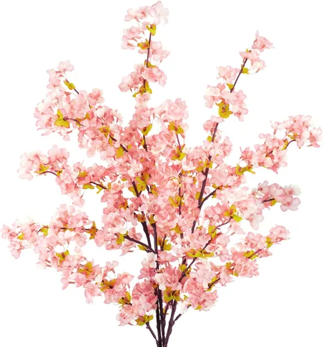 Miniatura 17 de Uieke 8 flores artificiales de cerezo, ramas de flor de cerezo de seda, arreglo de flores de ciruelo falsas para bricolaje, hogar, boda, árbol, 8