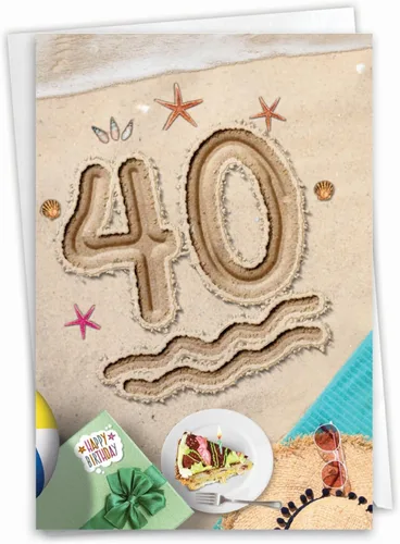 Miniatura 12 de NobleWorks 40 In Celsius C9572MBG Divertida tarjeta de felicitación de cumpleaños de hito con sobre (4.63 x 6.75 pulgadas)