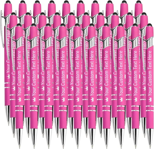 Miniatura 50 de STREADVE Bolígrafos personalizados personalizados con nombre grabado, logotipo, texto, bolígrafos de escritura suave, regalo personalizado para Negro