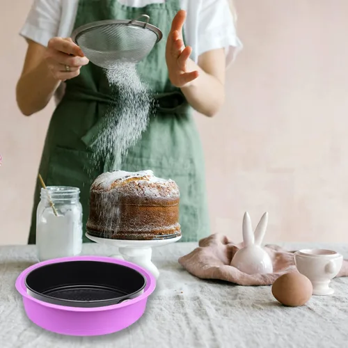 Miniatura 7 de 3 protectores de sartén desmontable, protector de baño de agua, bandeja de silicona para tartas de queso de 9 pulgadas para evitar que el agua entre