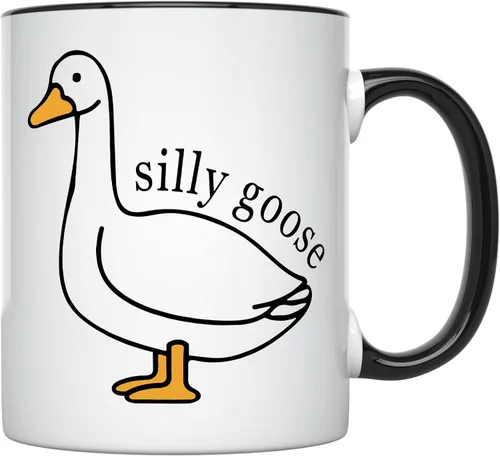 YouNique Designs Taza de café Silly Goose On The Loose de 11 onzas, regalos para papá de parte de la hija, regalos de elefante blanco para adultos,