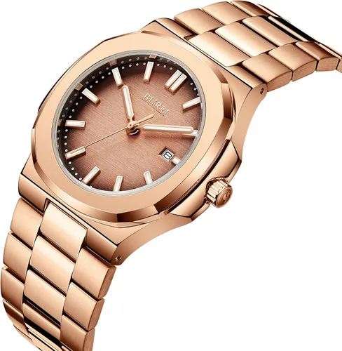 Miniatura 2 de BUREI Men Watches Gifts for Men Fashion Stainless Steel Analog Quartz Waterproof Watches for Mens
