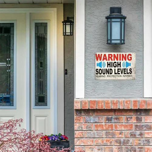 Miniatura 7 de Funny Metal Signs Posters HIGH SOUND LEVELS Sign Wall Art for Yard Sign Outdoor Lawn Garden Home Decor 8X12inch