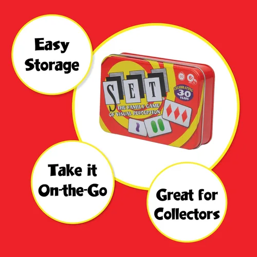 Miniatura 3 de Juegos de cartas SET para niños - Lata de coleccionista, Juego de emparejar, Juegos educativos, Juegos familiares divertidos, Noche