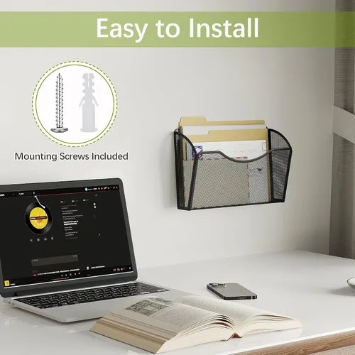 Miniatura 5 de EasyPAG Mesh Collection organizador de archivos y cartas para montar en pared, Negro
