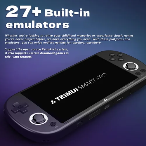 Miniatura 4 de Trimui Smart Pro - Consola de juegos portátil, consola de pantalla de 4.96 pulgadas, emulador preinstalado con tarjeta TF de 128/256 GB, consola