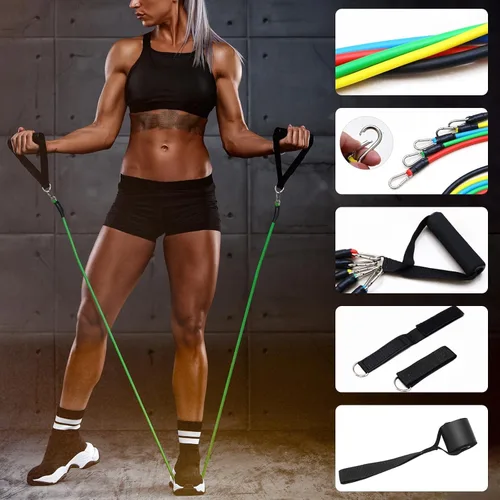 Miniatura 4 de Bandas de resistencia, juego de bandas de resistencia, bandas de entrenamiento de fuerza, bandas de ejercicio para hombres y mujeres, bandas