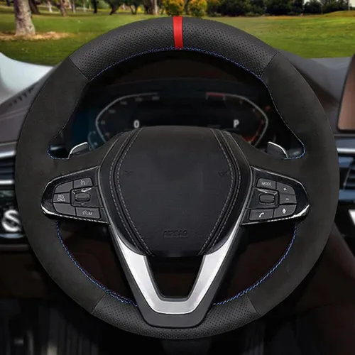 Miniatura 7 de BORATO Cubierta de volante de gamuza para automóvil, para BMW G20 G21 G30 G31 G32 X3 G01 X4 G02 X5 G05 X7 G07 Z4 G29